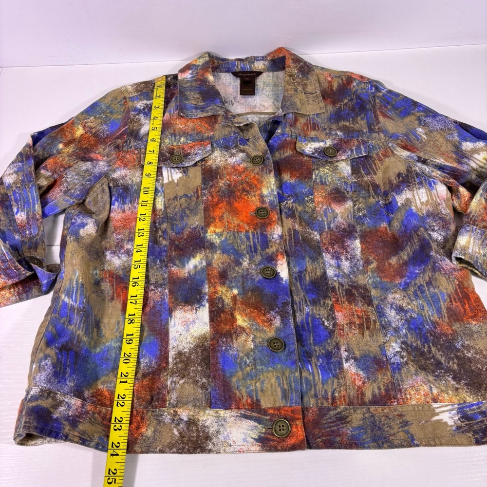 Multiples Multicolor Painterly Button-Front Shirt… - image 4